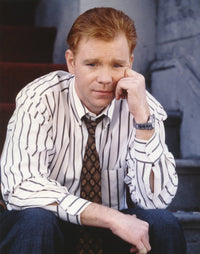 David Caruso black and white photo print in polo stripes