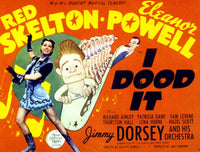 1943 I Dood It movie poster print featuring Eleanor Powell, Red Skelton, and Jimmy Dorsey.