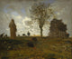 Autumn landscape fine art print featuring a flock of turkeys.