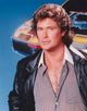 David Hasselhoff portrait photo print in black leather jacket.