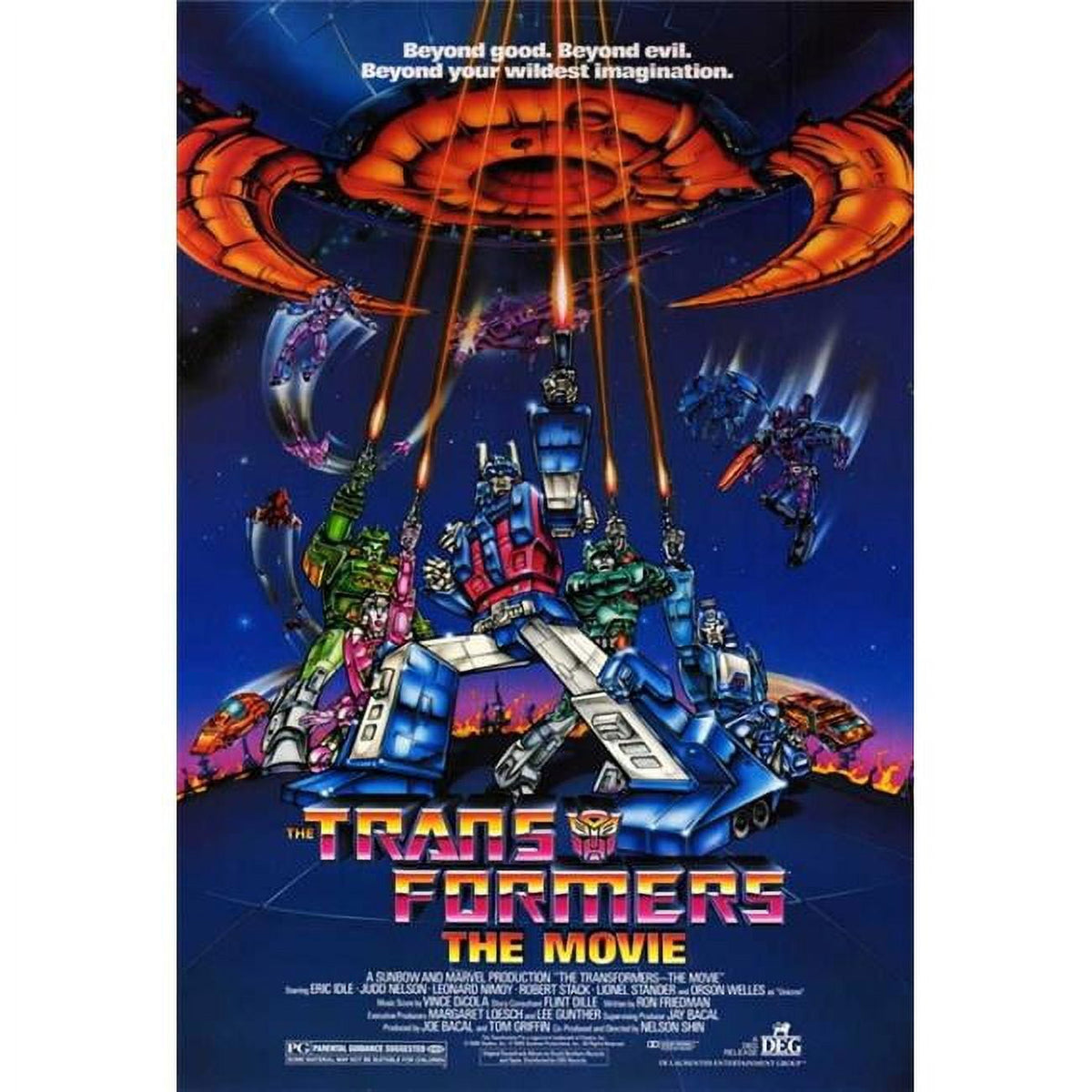 Transformers The Movie 11x17 poster featuring vibrant artwork.