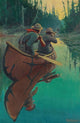 Hunters in a Canoe Art Print by Philip R. Goodwin - Nature Scene