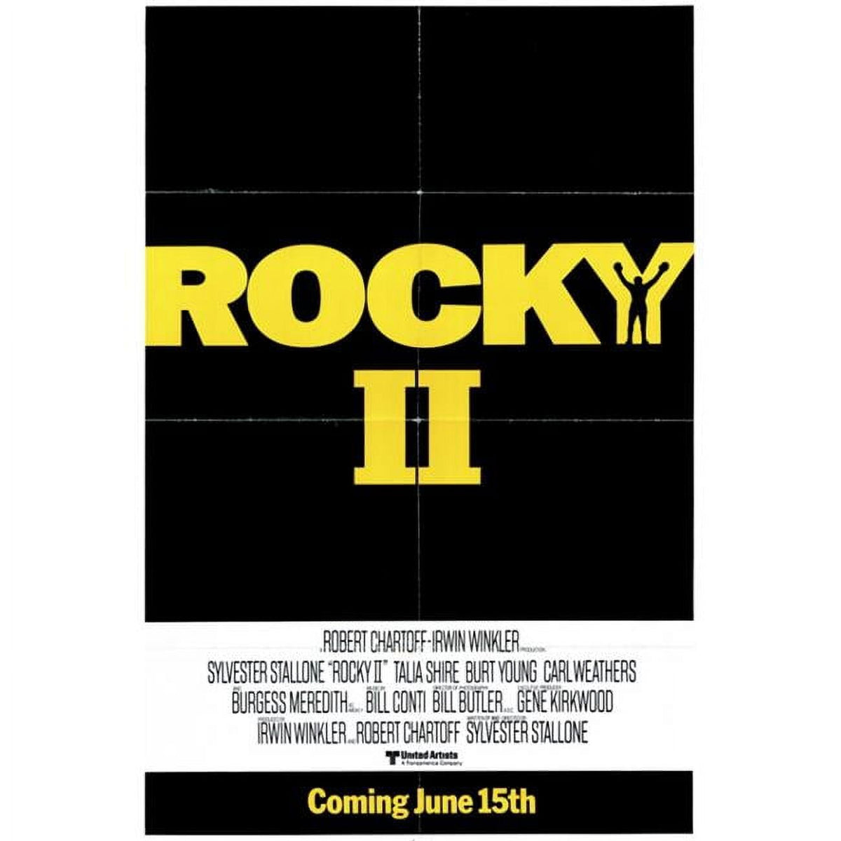 Rocky II Movie Poster Print showcasing Rocky Balboa in action