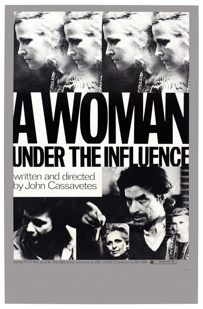 A Woman Under The Influence movie poster art print featuring Peter Falk, John Cassavetes, and Gena Rowlands