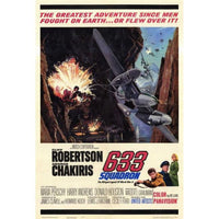 633 Squadron Movie Poster Print in 27x40 size, showcasing dramatic aviation scenes.