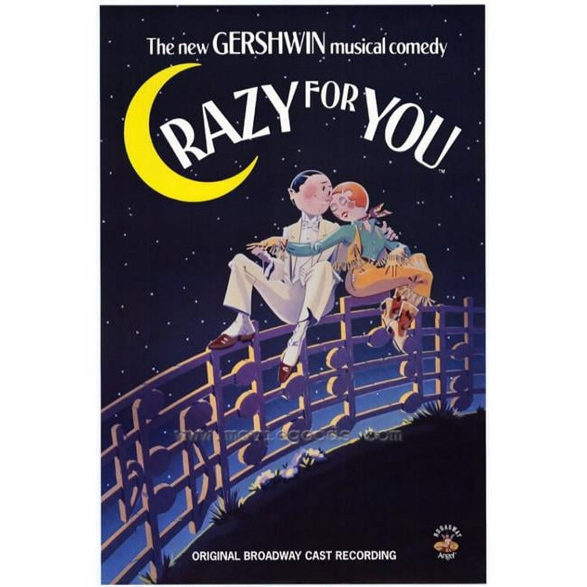 'Crazy For You' movie poster print, vibrant colors and romantic imagery