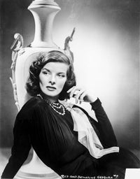 Katharine Hepburn portrait photo print in black fit gown