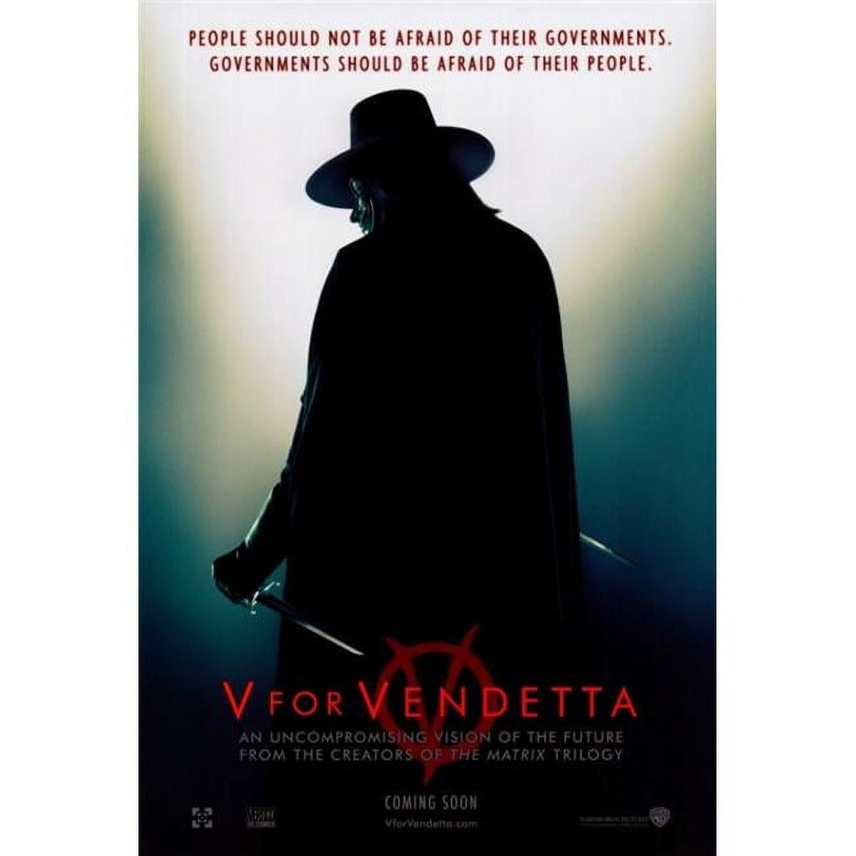 V for Vendetta movie poster print in 27x40 size.