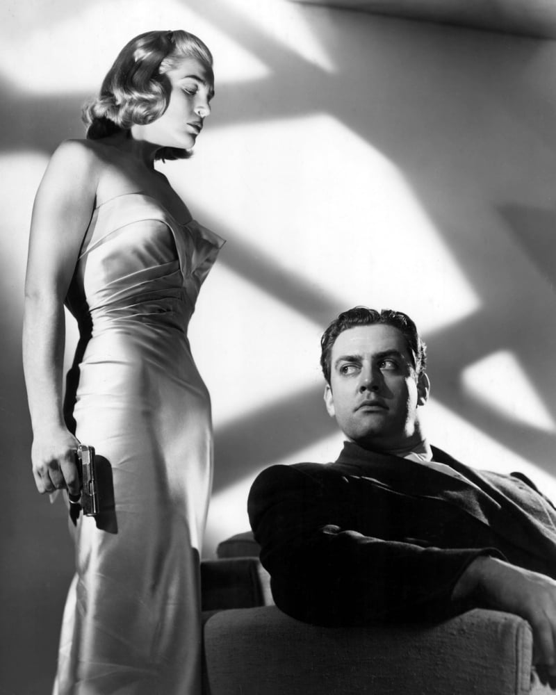 Pitfall movie poster print featuring Lizabeth Scott and Raymond Burr (1948)