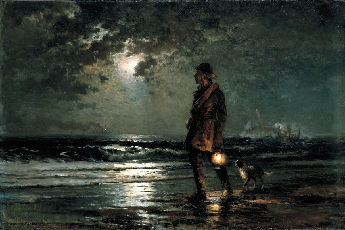 Life Saving Patrol art print by Edward Moran, featuring a rescue scene at sea.