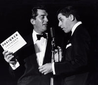Martin and Lewis performing photo print showcasing classic comedy duo.
