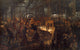 The Iron Rolling Mill (Modern Cyclopes) art print by Adolph von Menzel, showcasing industrial revolution imagery.