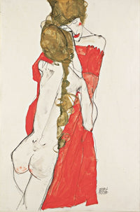 Mother and Daughter (1913) Poster Print by Egon Schiele showcasing the bond between mother and child.