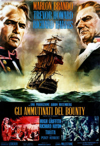 Mutiny On The Bounty Movie Poster featuring Marlon Brando and Trevor Howard in 11x17 size.