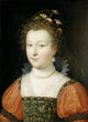Portrait of a young woman with flowers and pearl jewelry - Netherlandish painting poster print.