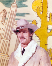 Dennis Weaver portrait photo print in brown jacket and hat
