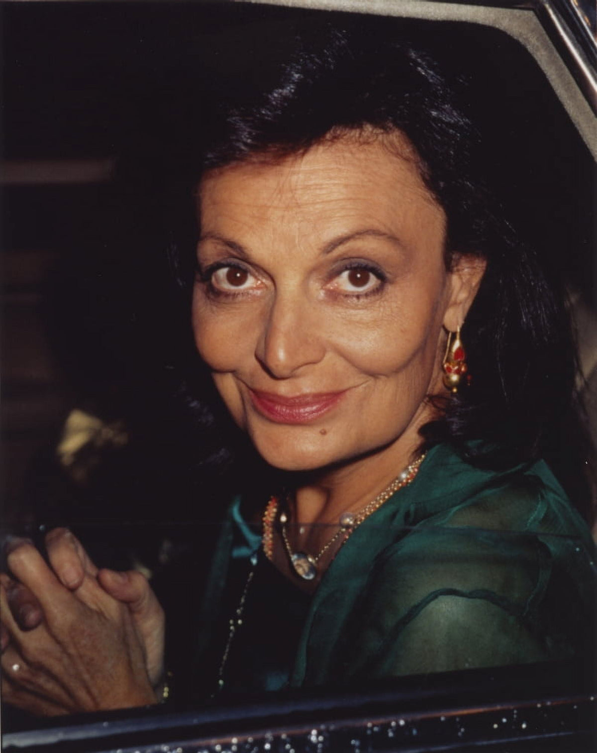 Diane Von Furstenberg portrait in a car photo print