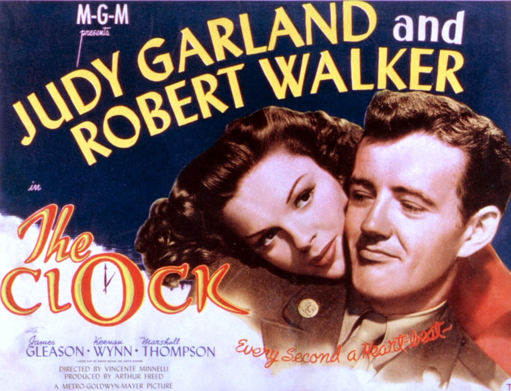 The Clock movie poster featuring Judy Garland and Robert Walker, 1945.