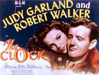 The Clock movie poster featuring Judy Garland and Robert Walker, 1945.