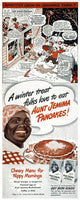 Vintage advertisement poster of Aunt Jemima Pancake Mix from 1948.
