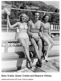 Betty Grable, Buster Crabbe, and Eleanore Whitney classic Hollywood photo print