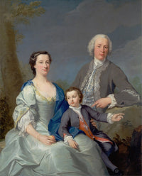 Sir Robert and Lady Smyth with Their Son Hervey Art Print by Andrea Soldi