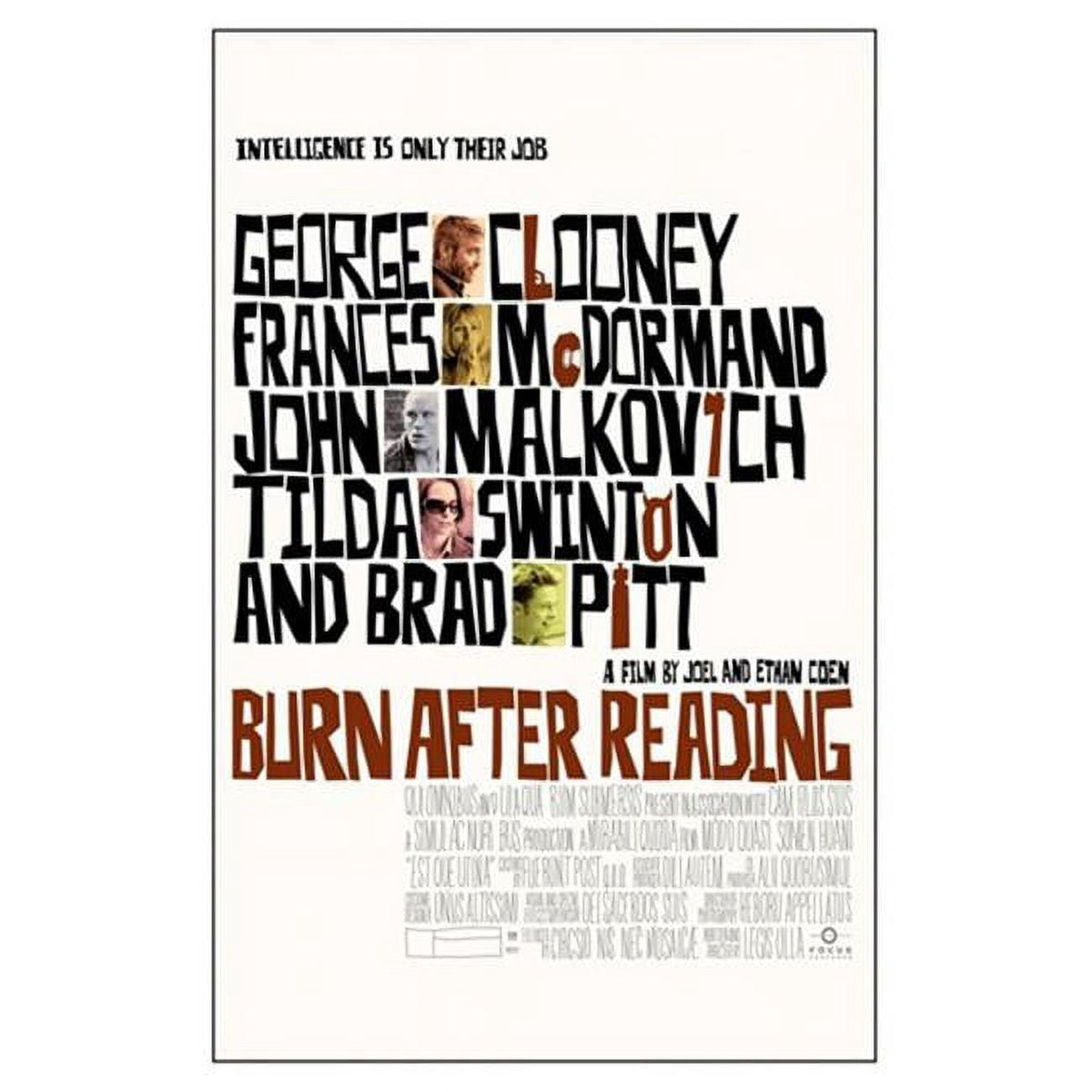 Burn After Reading Movie Poster 11x17 vibrant film decor