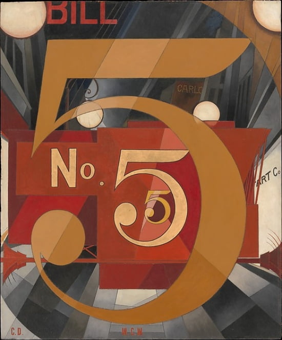 I Saw the Figure 5 in Gold poster print by Charles Demuth in vibrant colors.