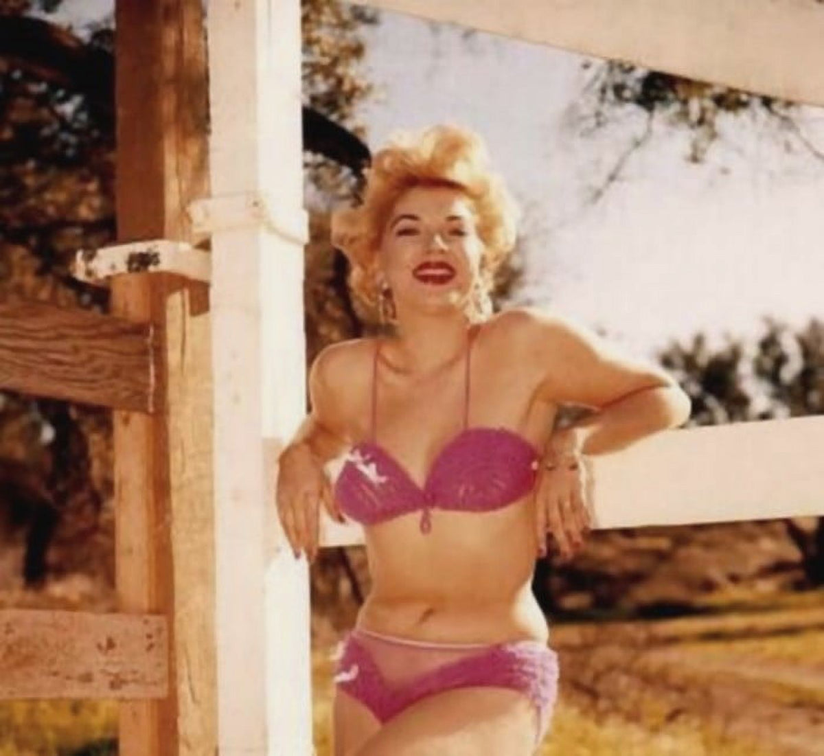 Barbara Nichols Pink Bikini Photo Print - Vintage Photography