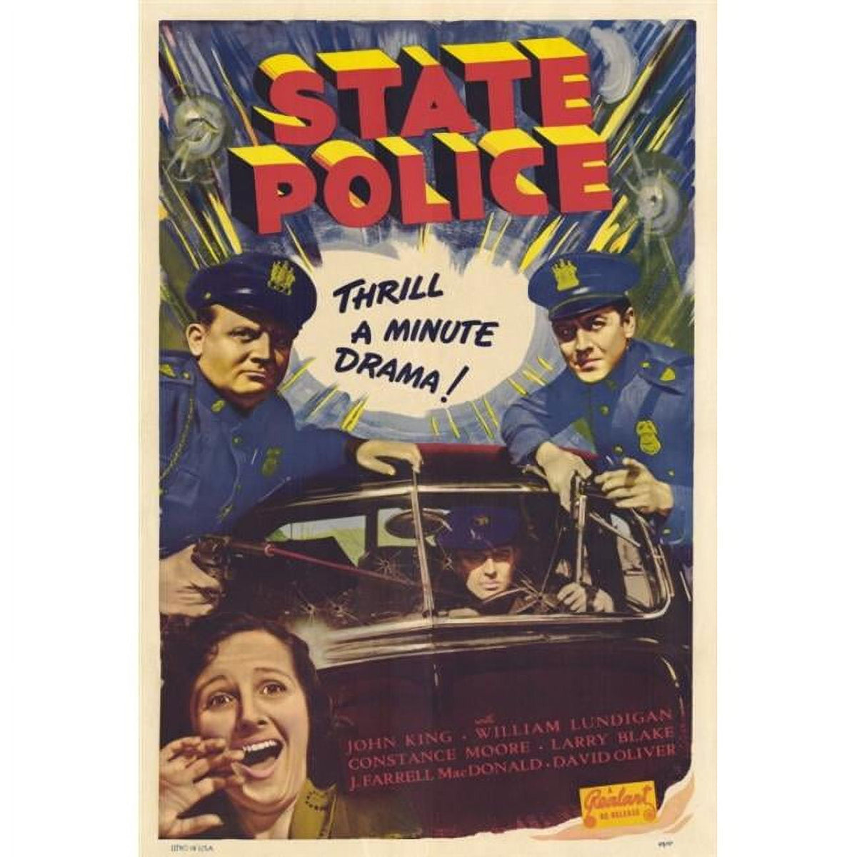 State Police Movie Poster Print showcasing law enforcement imagery in 27x40 size.