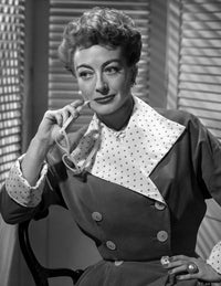 Joan Crawford Classic Portrait Photo Print in Black and White Coat Dress