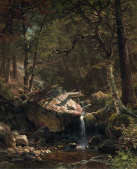 Mountain Brook fine art print by Albert Bierstadt showcasing nature's tranquility.