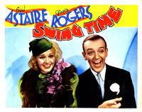 Swing Time movie poster featuring Ginger Rogers and Fred Astaire from the 1936 film.