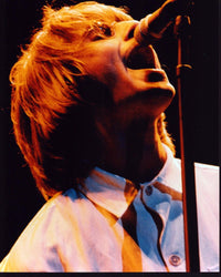 Liam Gallagher singing on stage photo print