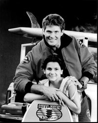 David Hasselhoff and Jeremy Jackson Baywatch black and white photo print