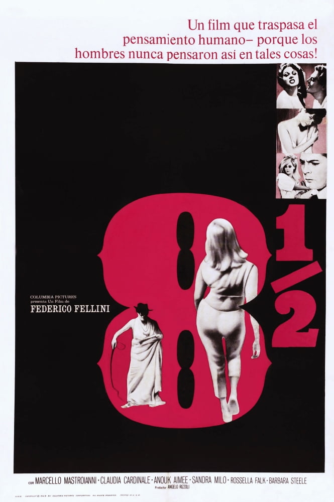 On Spanish Art Movie Masterprint Poster featuring Claudia Cardinale, Sandra Milo, Marcello Mastroianni