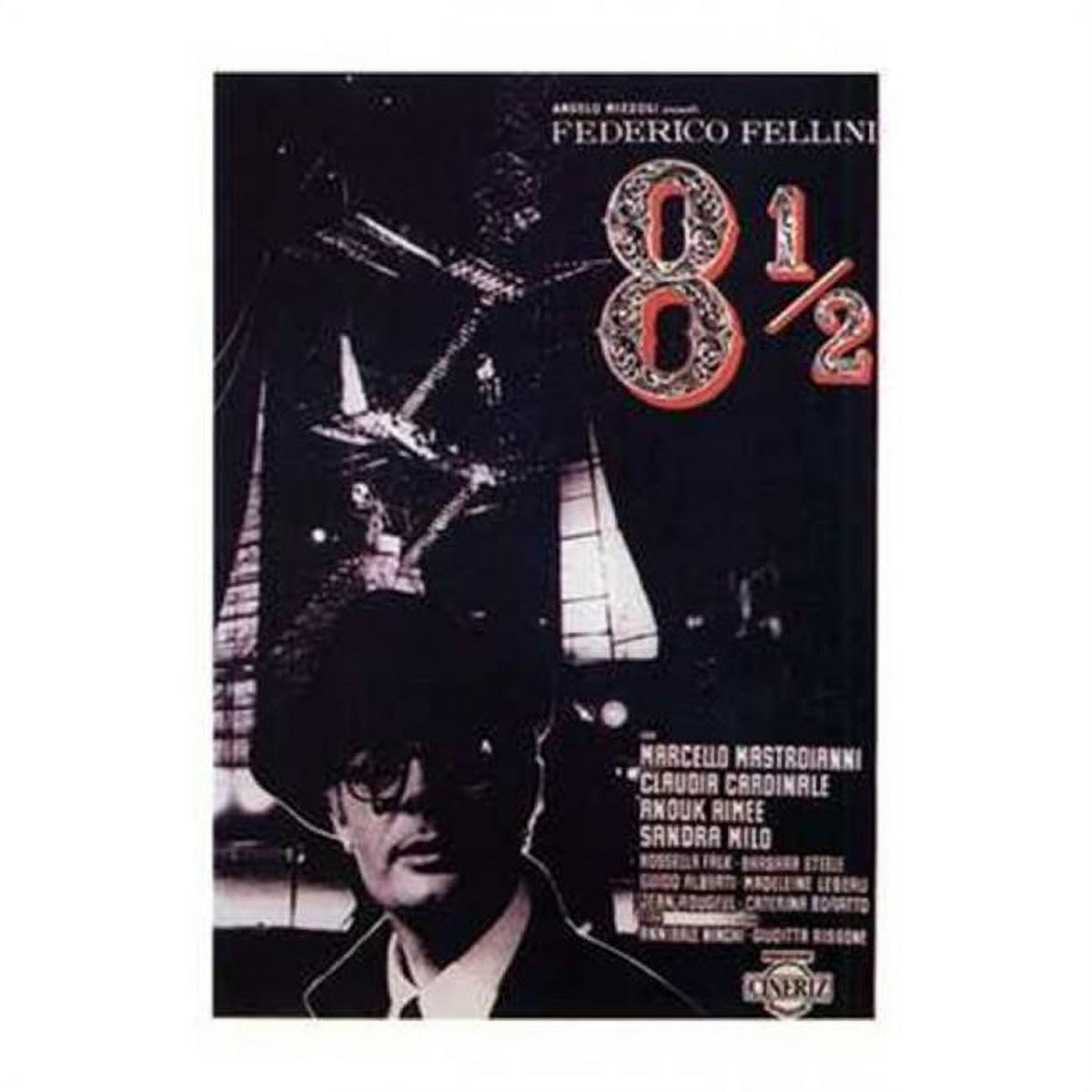 8 1/2 Movie Poster in 11x17 size, vibrant colors and classic design.