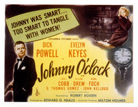 Johnny O'Clock Movie Poster Print featuring Dick Powell and Evelyn Keyes