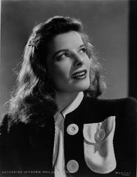 Katharine Hepburn elegant black dress photo print