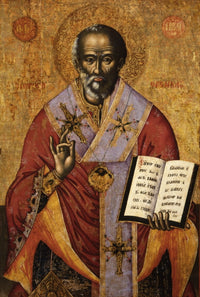 Saint Nicholas Poster Print showcasing holiday charm and warmth.