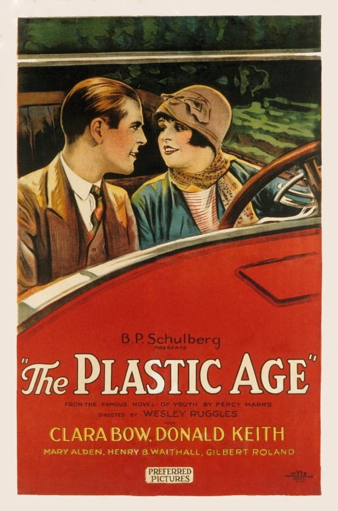 The Plastic Age movie masterprint poster featuring Clara Bow from 1925.