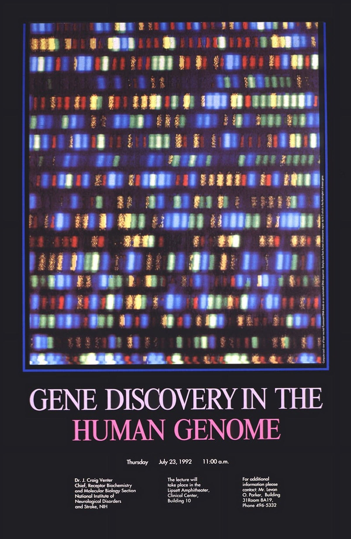 Gene Discovery in the Human Genome Poster Print showcasing scientific advancements.