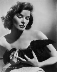 Katharine Hepburn elegant portrait in black gown photo print