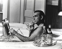 Sean Connery in a bath photo print, iconic celebrity moment.