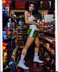 Sarah Silverman roller skates photo print in a convenience store