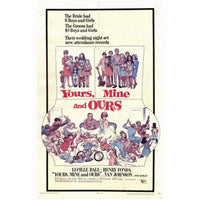 Yours Mine & Ours movie poster print featuring vibrant colors and classic design.