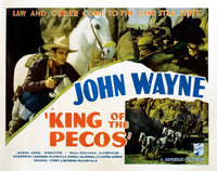 King of the Pecos movie poster featuring John Wayne in a classic Western scene.