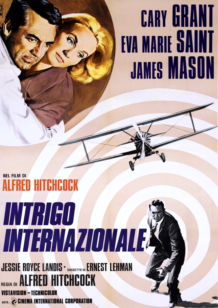 Intrigo Internazionale movie poster featuring Eva Marie Saint and Cary Grant (1959) - 11x17 print.