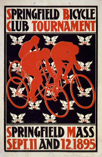 Vintage Springfield Bicycle Club Tournament poster print by Will Bradley