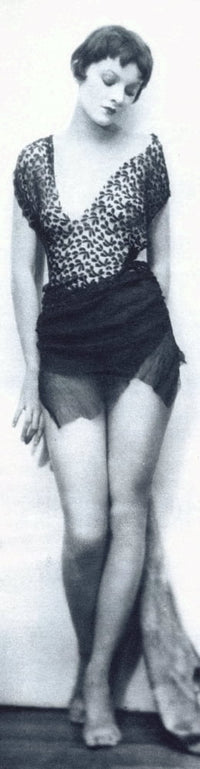 Myrna Loy classic photo print in black skirt, available in various sizes.